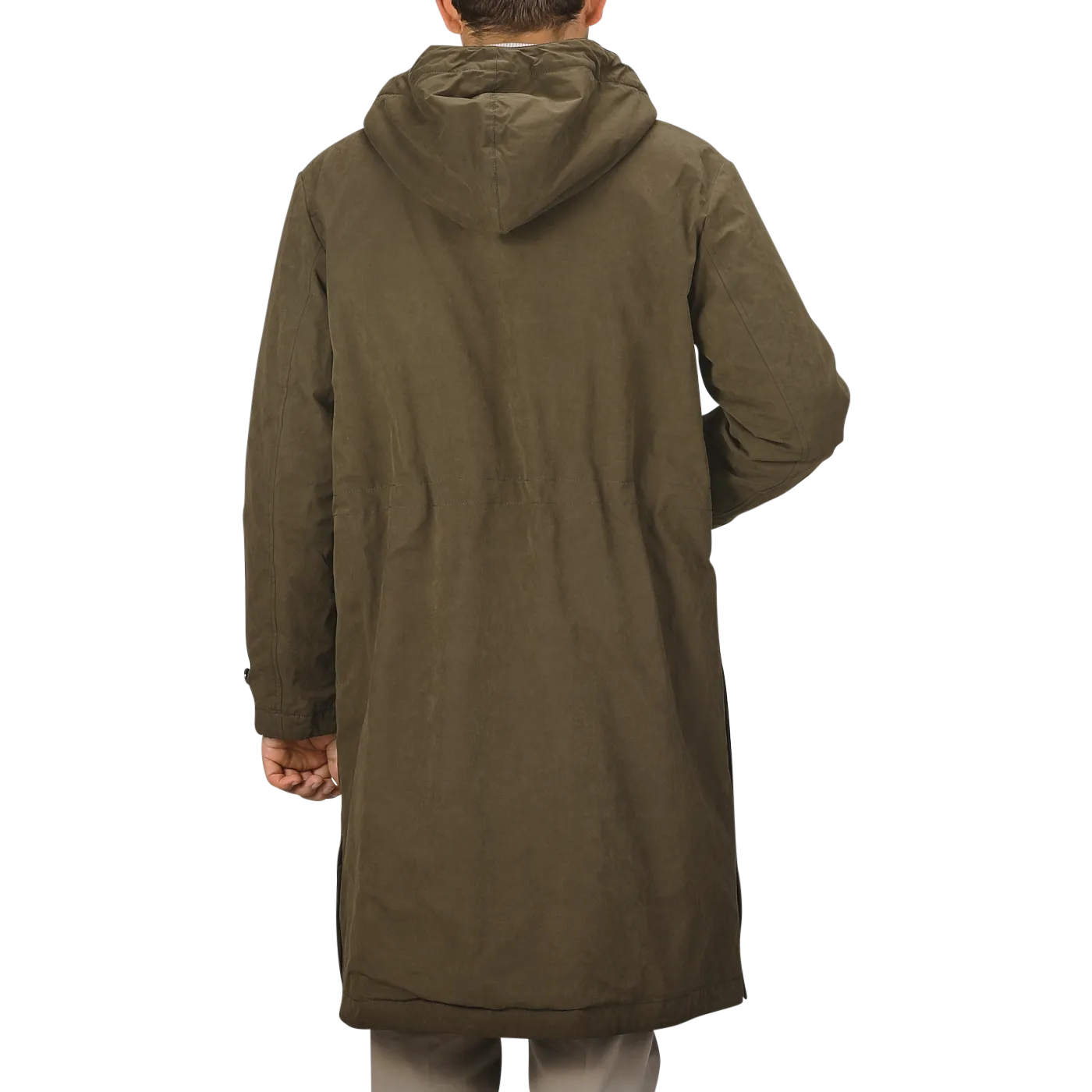 Military Green Cotton Nylon Thermore Rams Parka