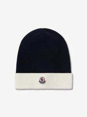 Moncler Enfant Baby Beanie Hat in Navy