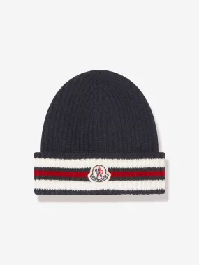 Moncler Enfant Baby Boys Wool Beanie Hat in Navy