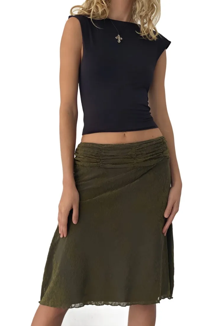 MOTEL - "Erato" Skirt - Middle Leg Green Skirt