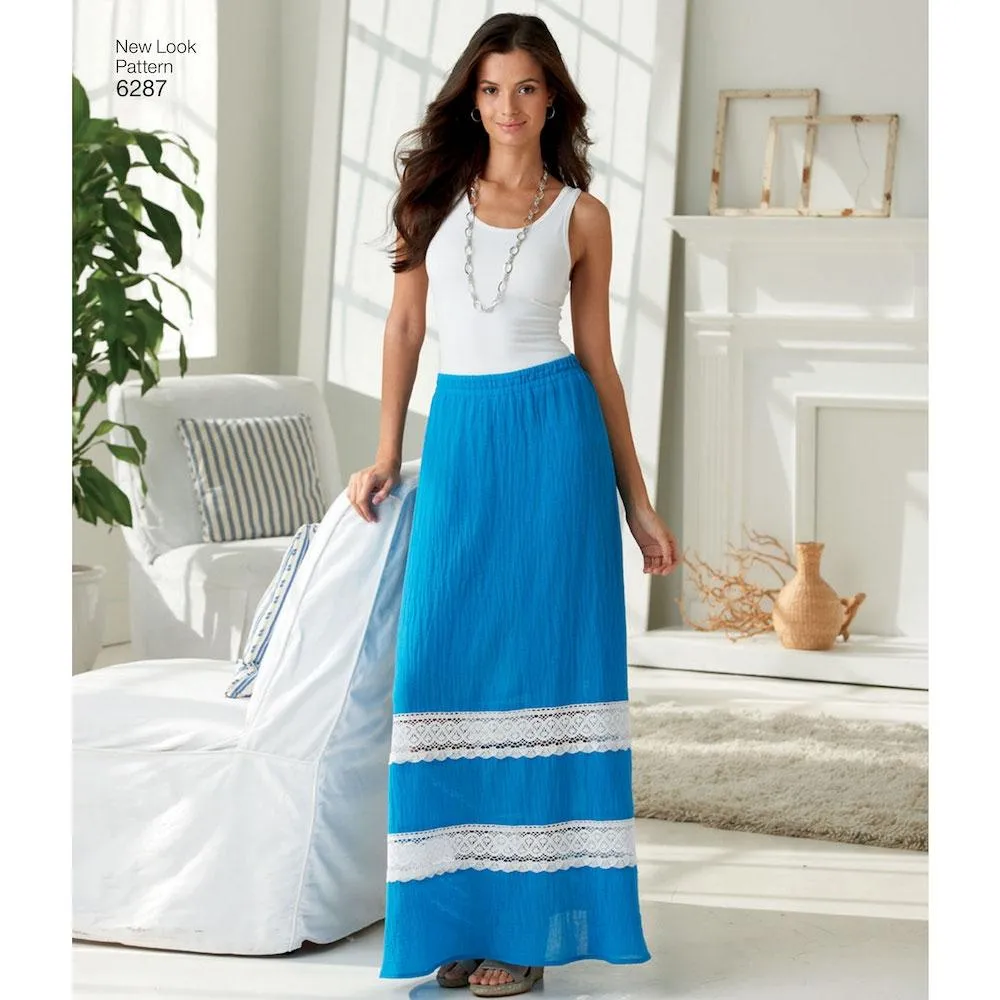 Newlook Pattern 6287 Misses' Pull on Skirt in Four Lengths