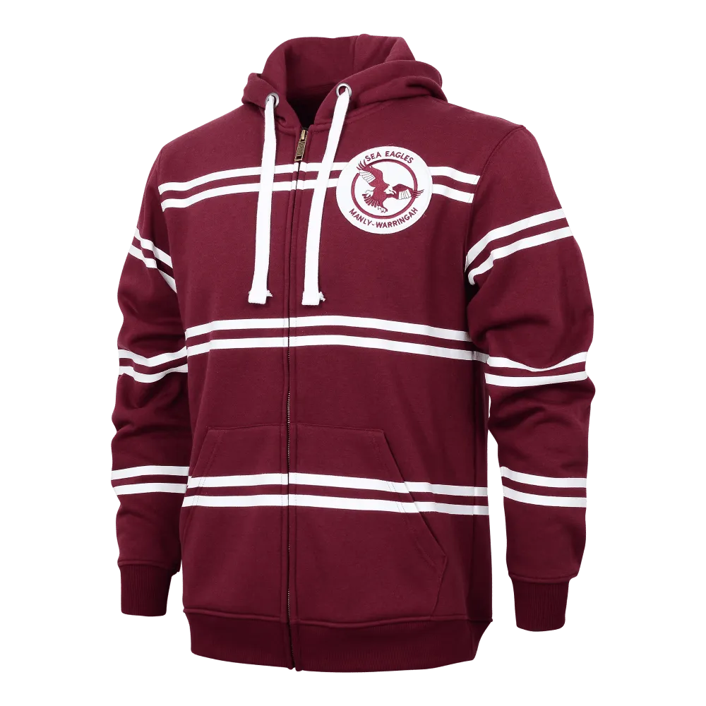 NRL Retro Zip Hoodie - Manly Sea Eagles - Full Zip - Fleece - Jacket