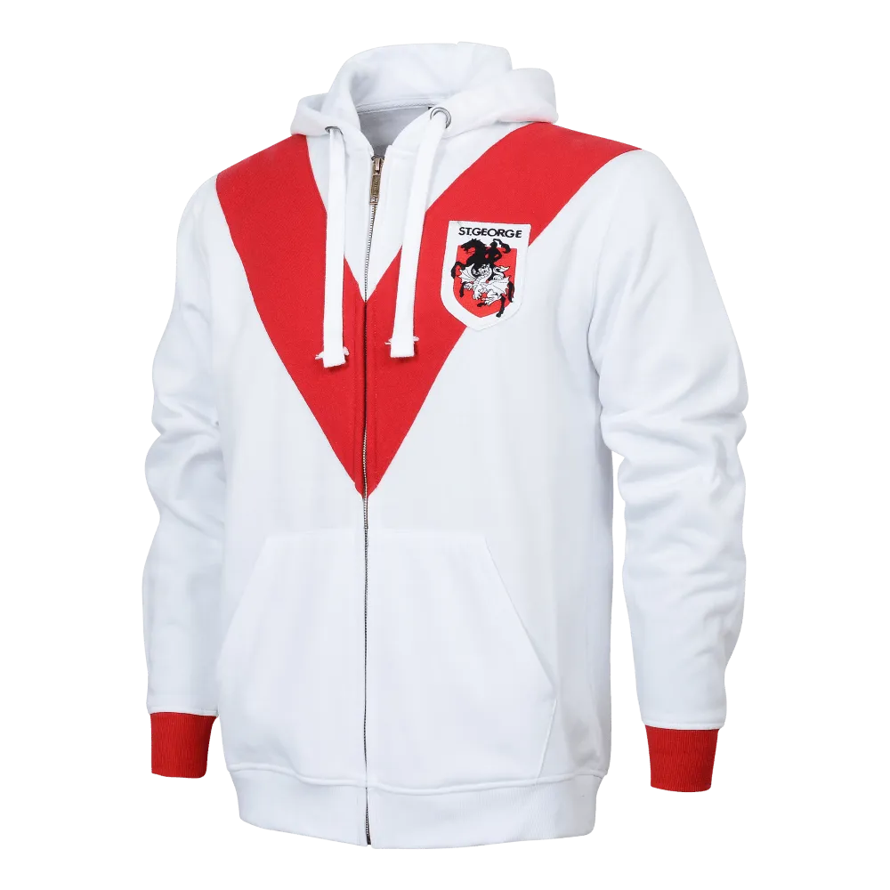 NRL Retro Zip Hoodie - St George Illawarra Dragons - Full Zip - Fleece - Jacket