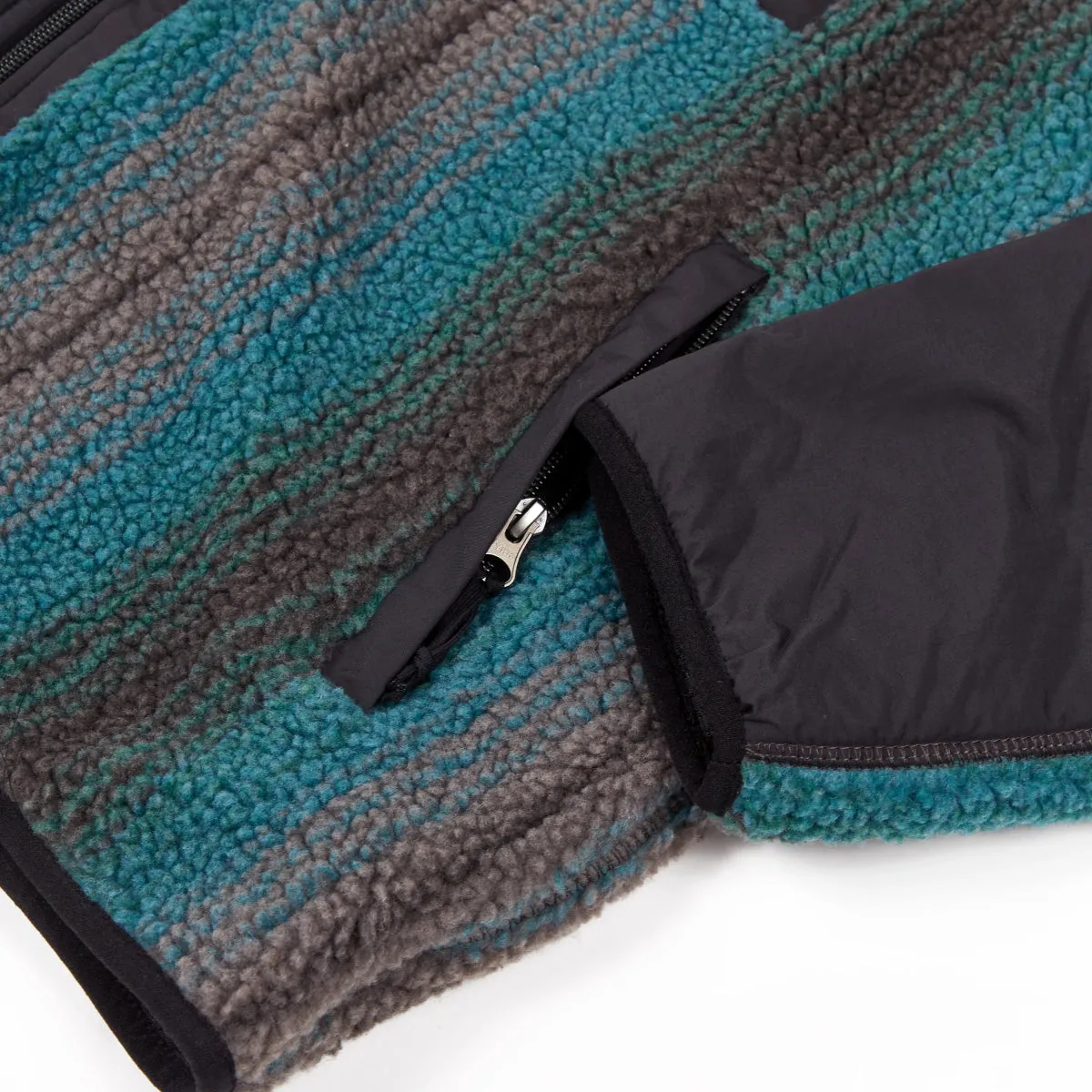 Only NY Radiant Stripe Fleece Jacket Teal