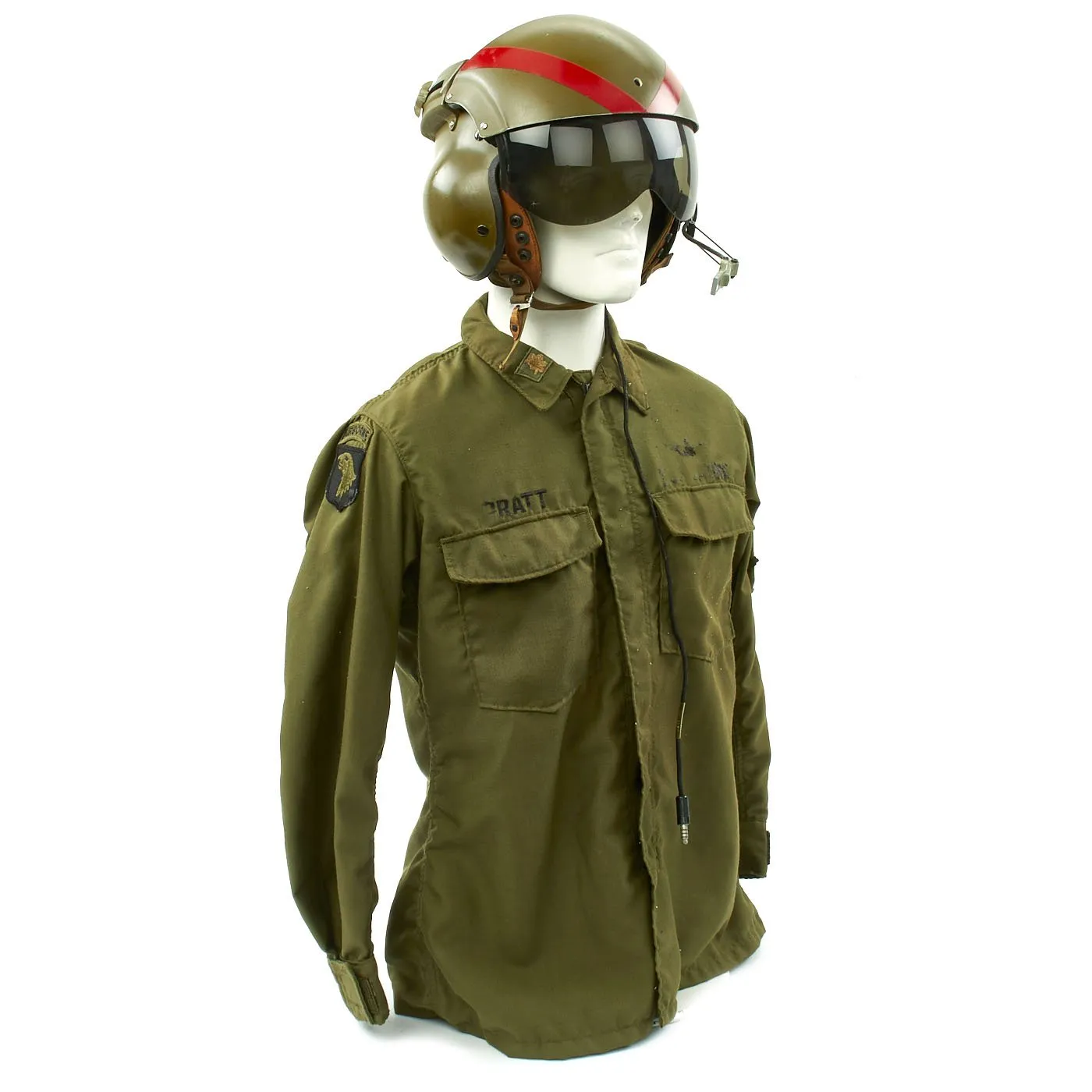 Original U.S. Vietnam War Helicopter Pilot Gentex SPH-4 Helmet with Carry Bag & Named 101st Airborne Jacket