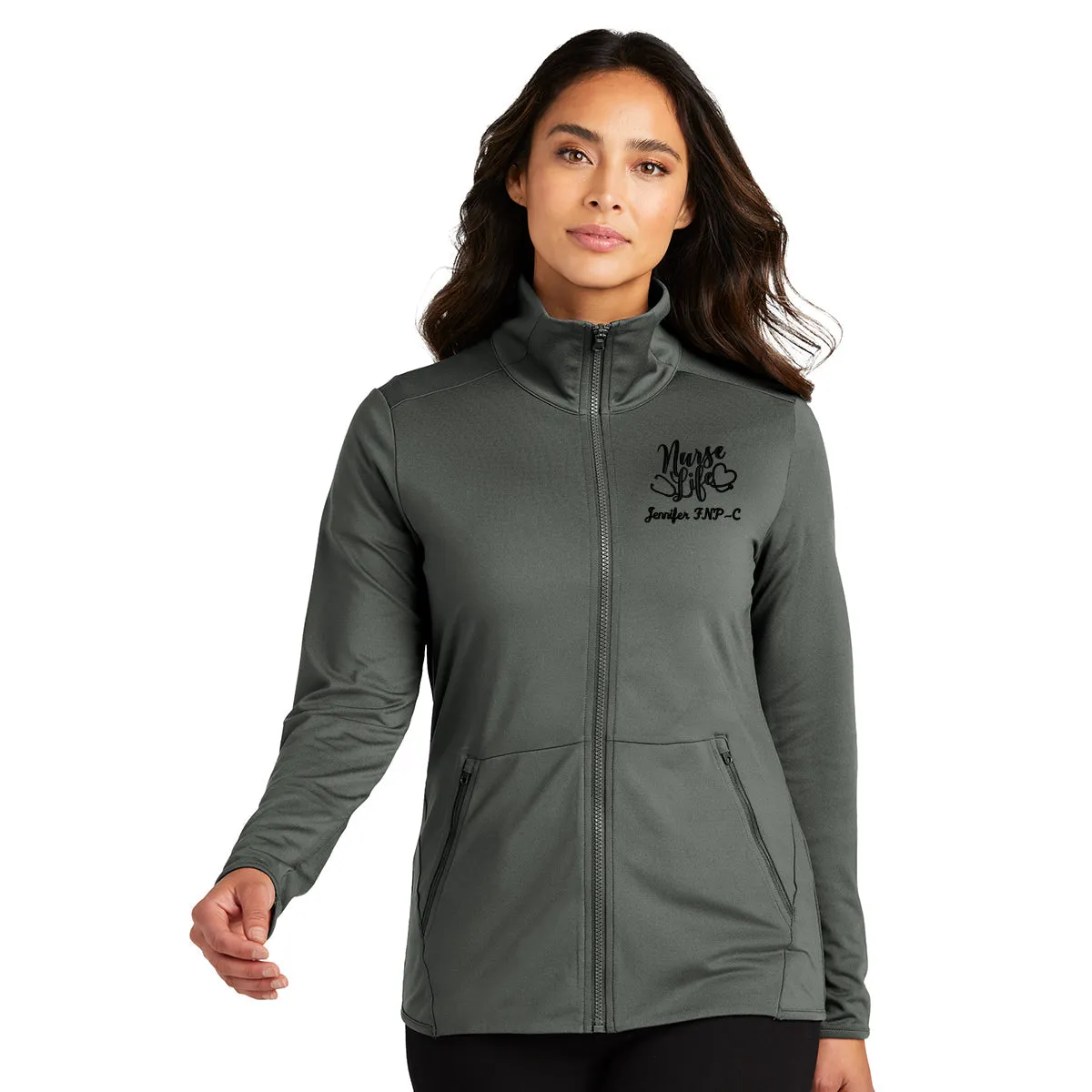 OVERSTOCK | LK595 | Port Authority® Ladies Accord Stretch Healthcare Full-Zip