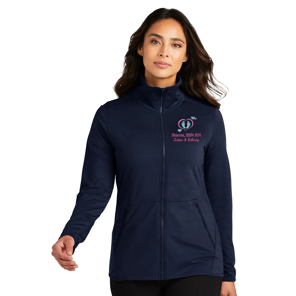 OVERSTOCK | LK595 | Port Authority® Ladies Accord Stretch Healthcare Full-Zip