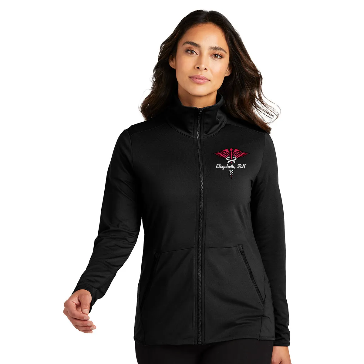 OVERSTOCK | LK595 | Port Authority® Ladies Accord Stretch Healthcare Full-Zip