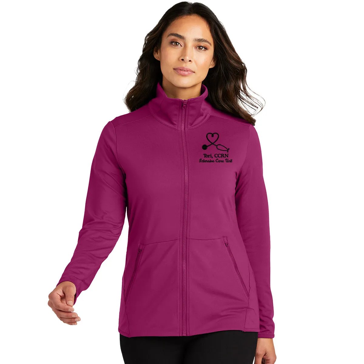 OVERSTOCK | LK595 | Port Authority® Ladies Accord Stretch Healthcare Full-Zip