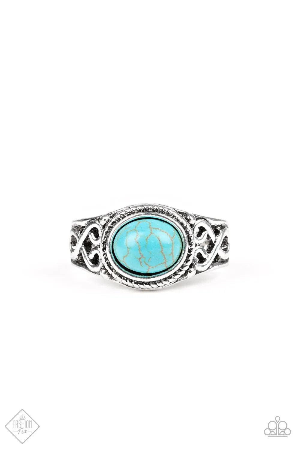 Paparazzi Accessories  - Set in Stone Blue Fashion Fix Ring June 2019