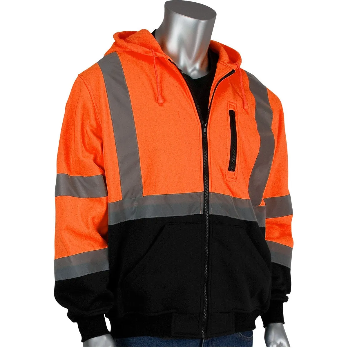 PIP 323-1370B - Hi-Vis Safety Hooded Sweatshirt