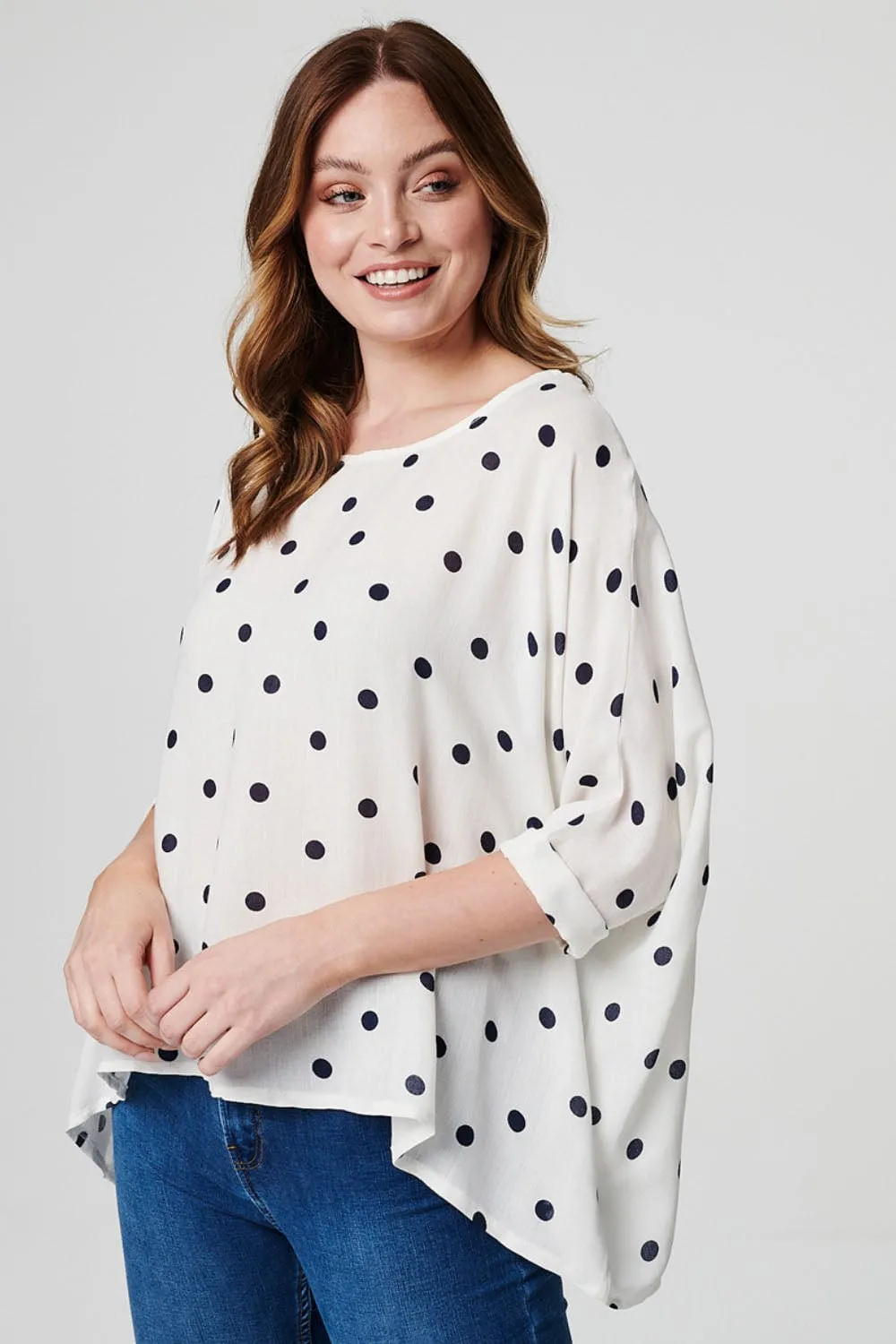 Polka Dot Oversized Blouse