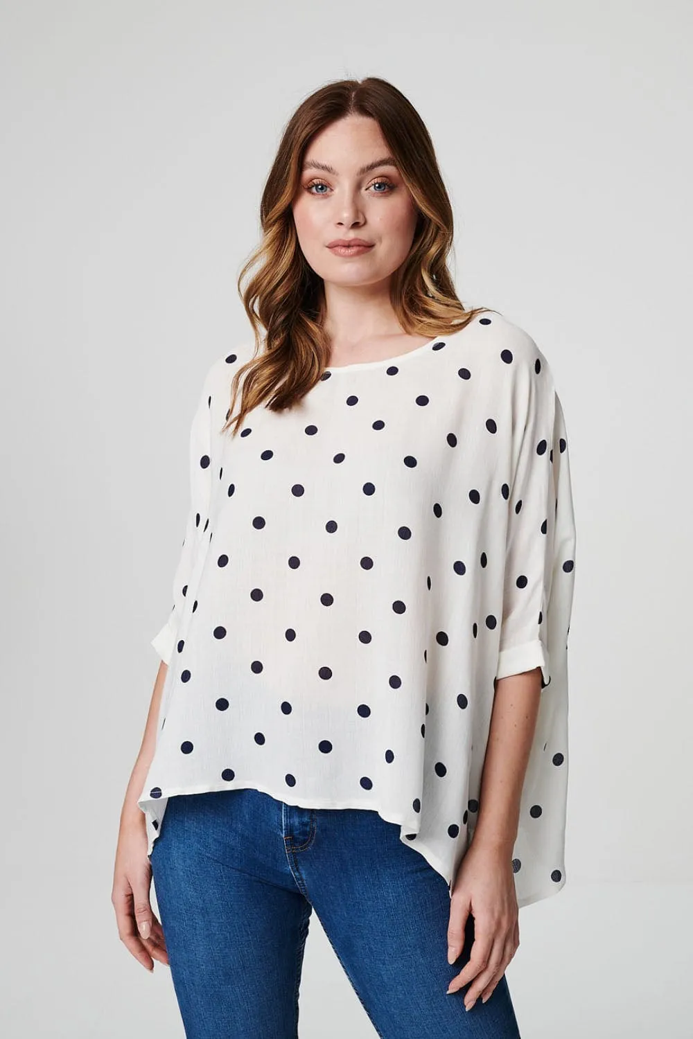 Polka Dot Oversized Blouse