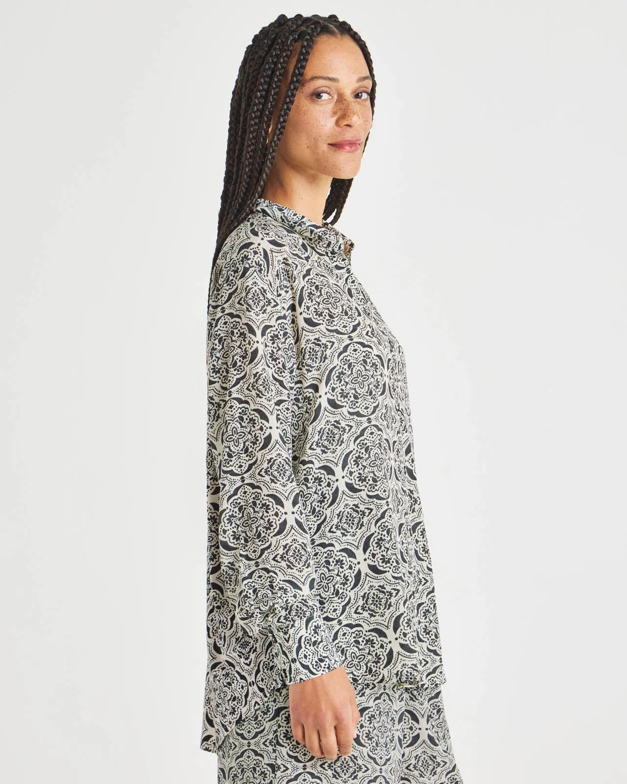 Printed Alessandra Silk Shirt