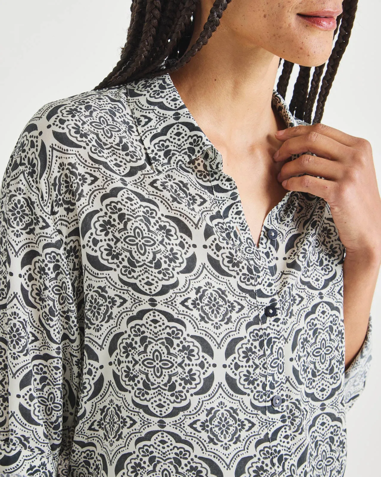 Printed Alessandra Silk Shirt