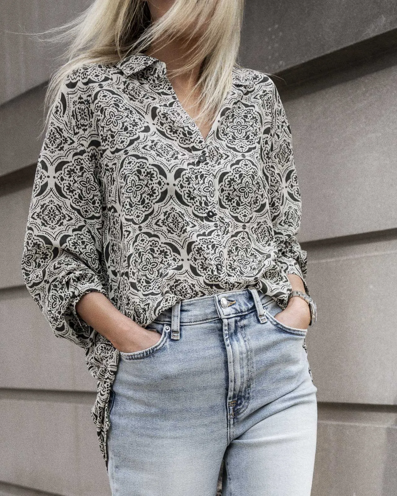 Printed Alessandra Silk Shirt