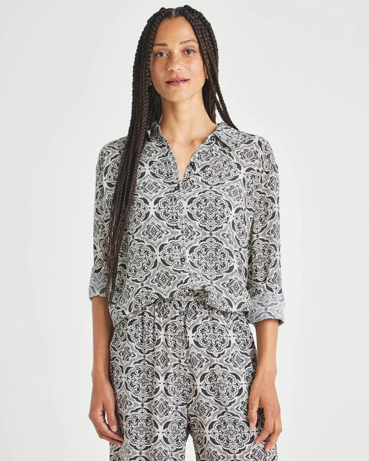 Printed Alessandra Silk Shirt