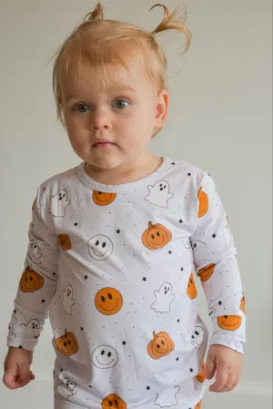 Pumpkin Ghost Smileys Bamboo Romper/ 2 Piece Set