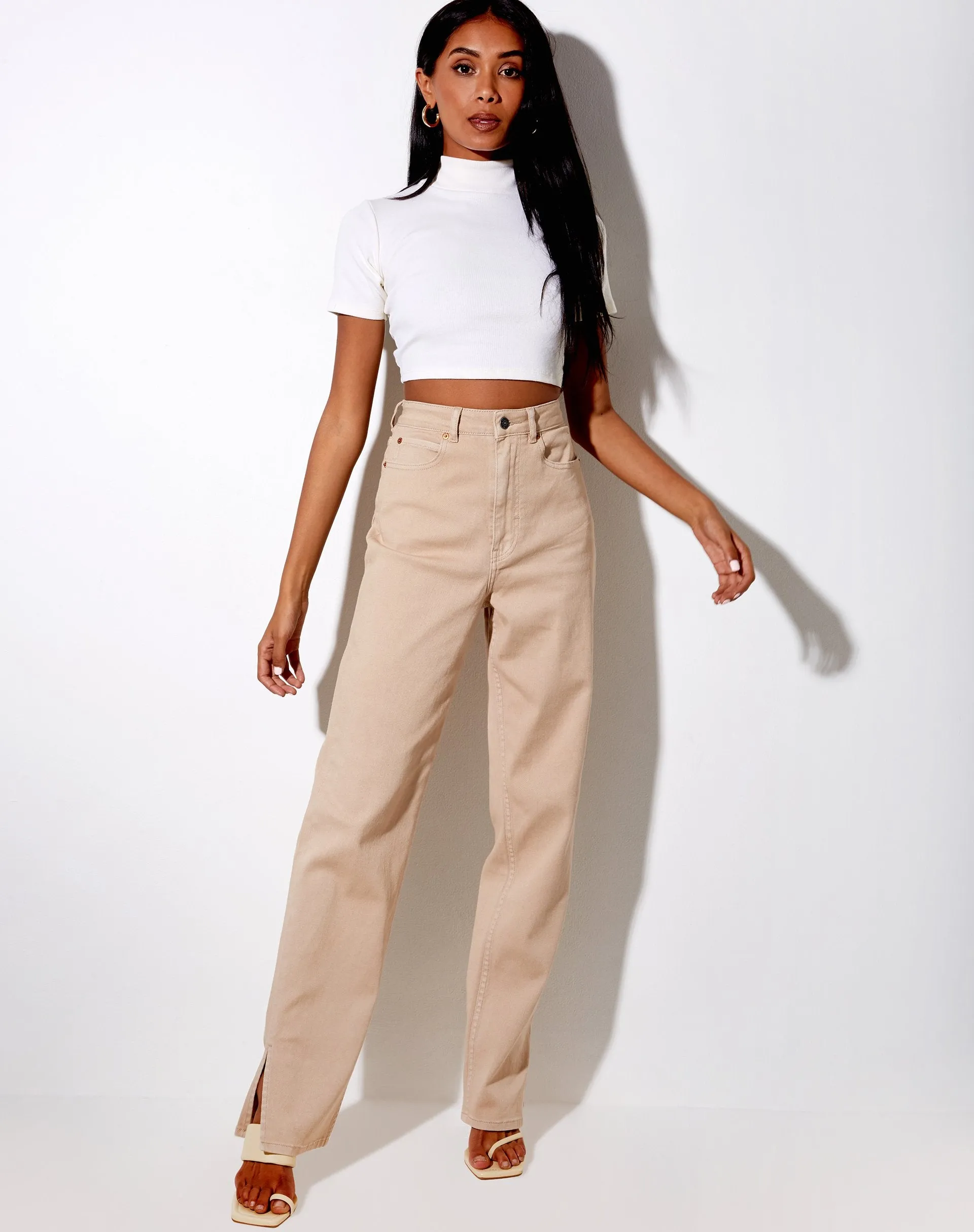 Que Crop Top in Rib Ivory