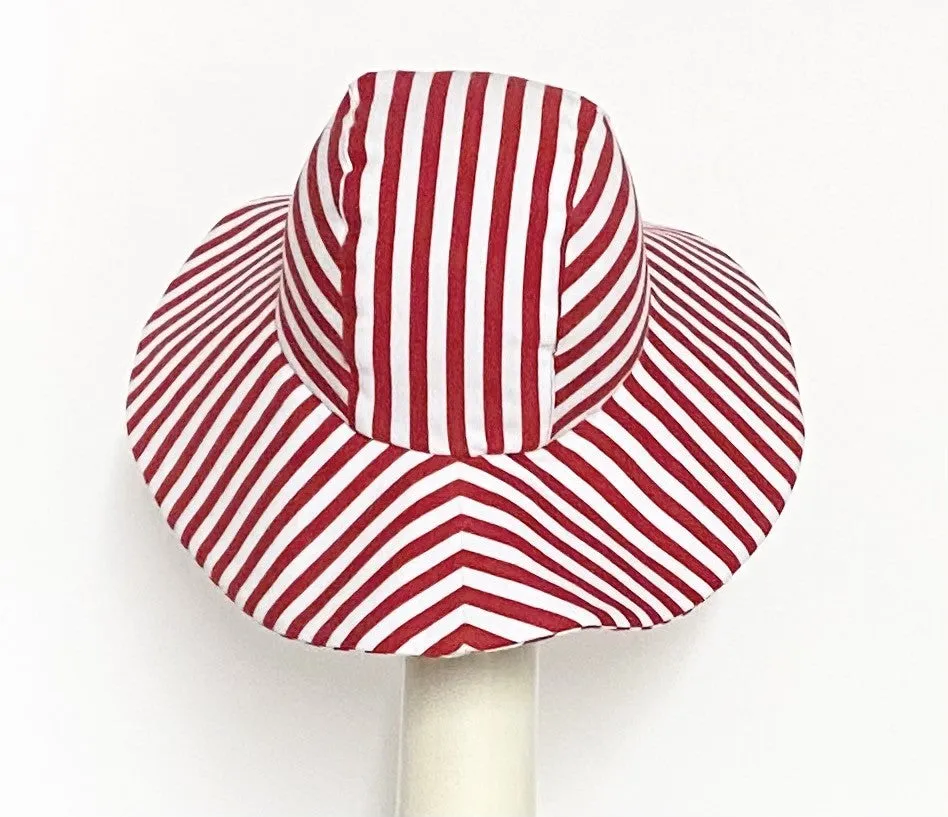 Red White Striped Sun Hat