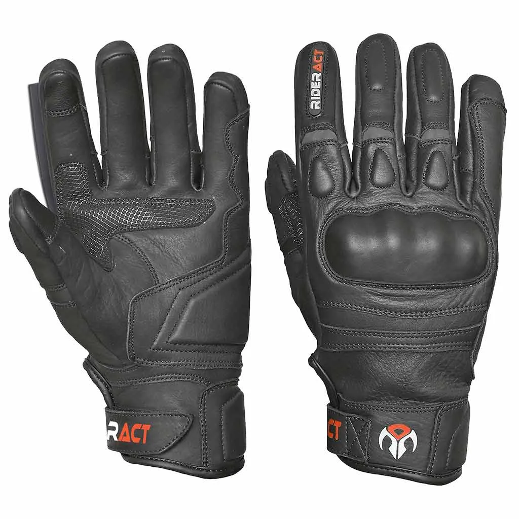 RIDERACT® Men Leather Moto Gloves SB2-Pro Riding Gloves