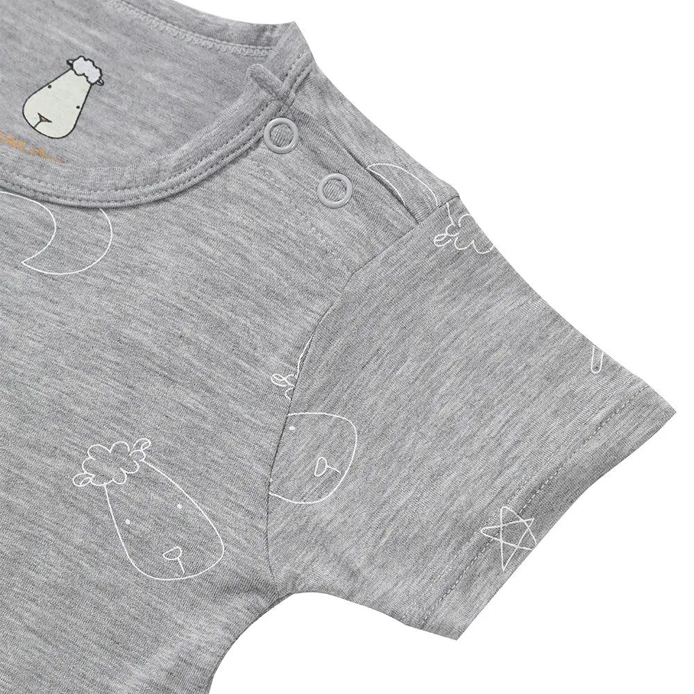 Romper Short Sleeve Sweet Dreams Baa Baa Grey