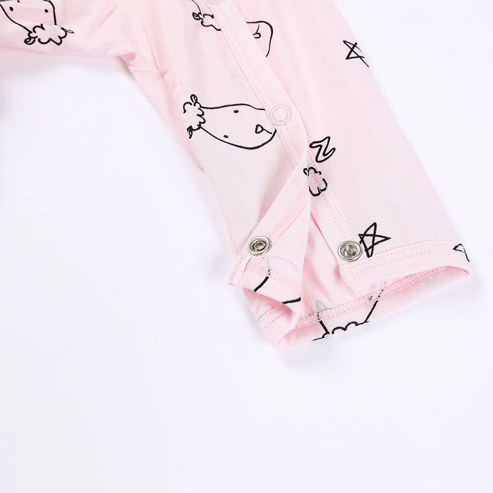 Romper Side Snap Sweet Dreams Baa Baa Pink