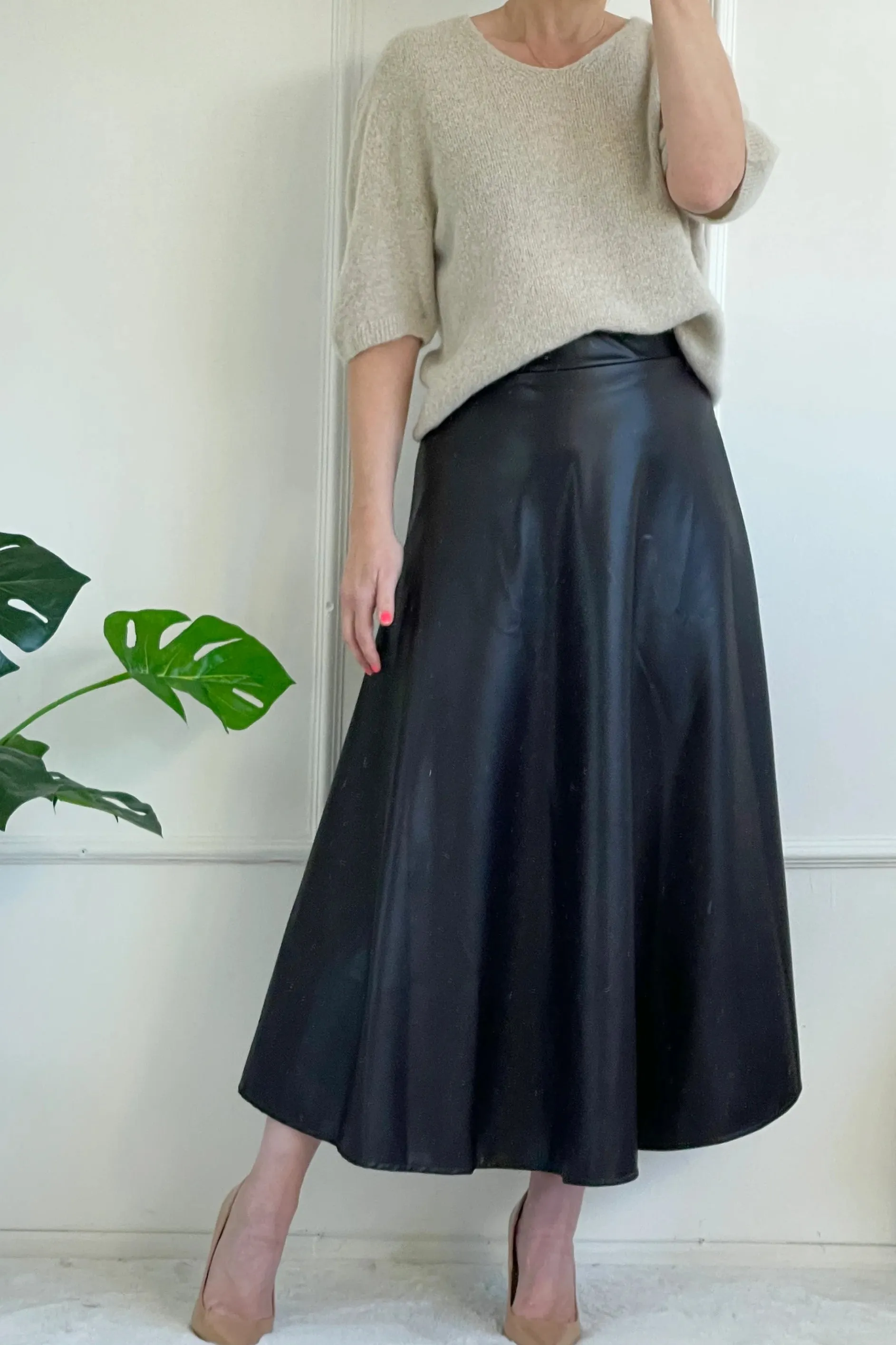 Roxie Pleather Maxi Skirt | Chocolate Brown