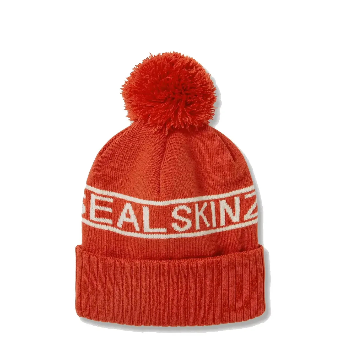 Sealskinz Heacham WP CW Icon Bobble Hat Orange / Cream