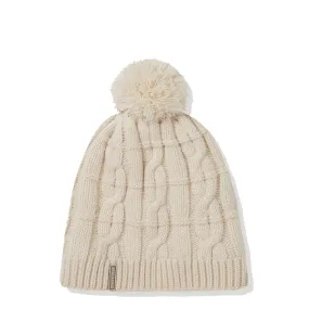 Sealskinz Hemsby WP CW Cable Knit Bobble Hat Cream