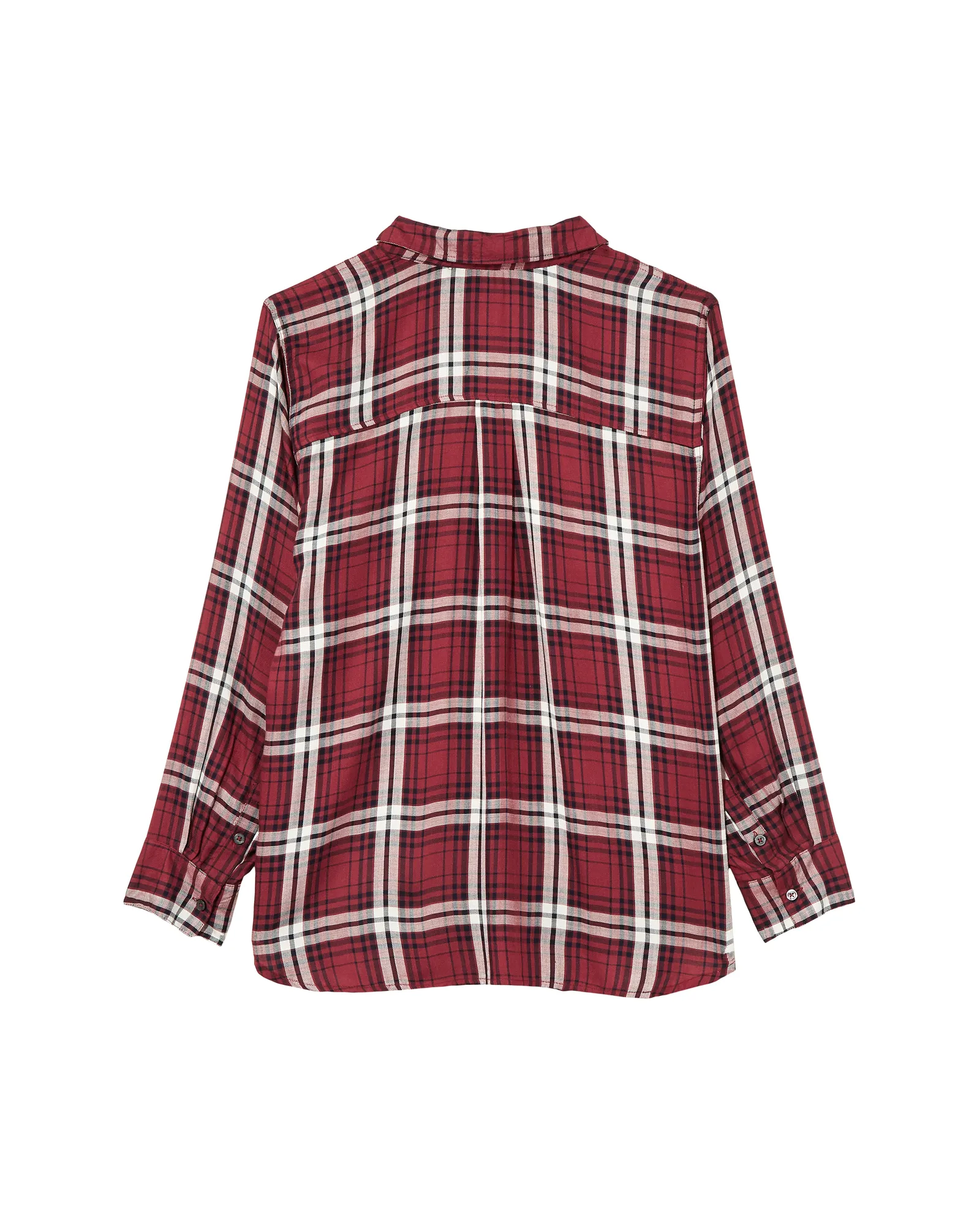 Serena Button Down Plaid Top | Navy / Red