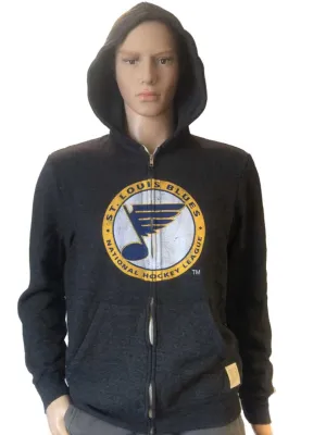 St. Louis Blues Retro Brand Gray TriBlend Fleece Zip Up Hoodie Jacket