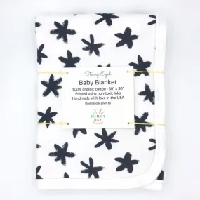 Starry Eyed Baby Receiving Blanket - Organic Cotton