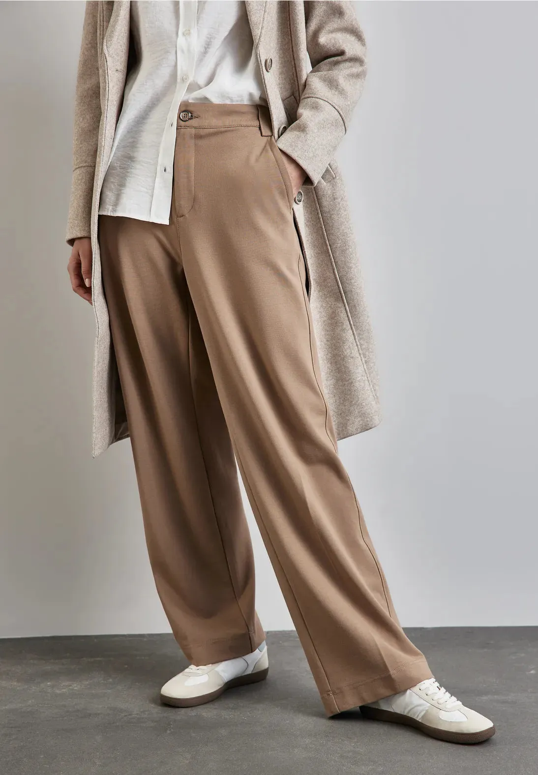 Street One Ponte 32" straight leg trousers in Mocha  378197 32