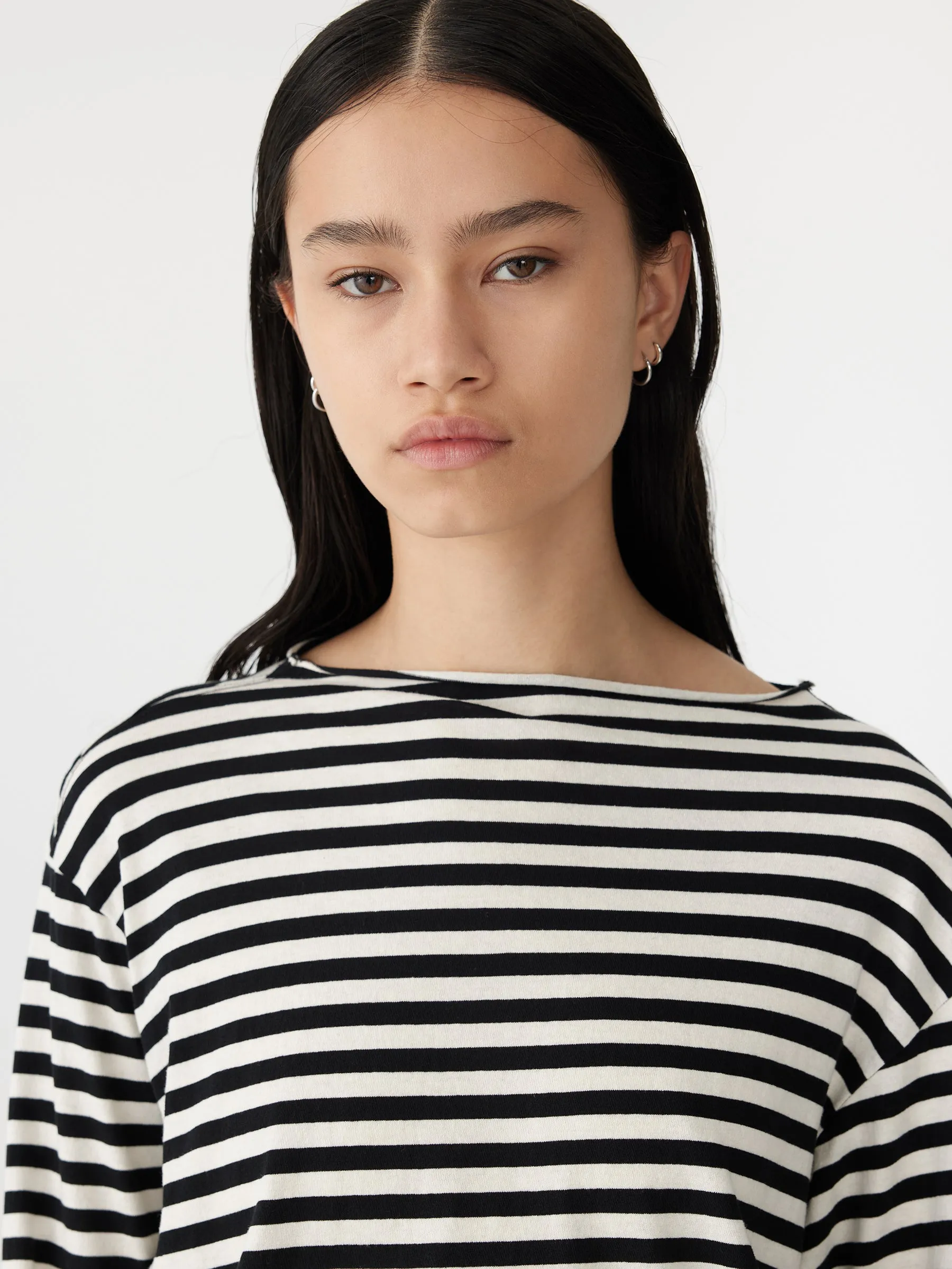 stripe boxy long sleeve t.shirt