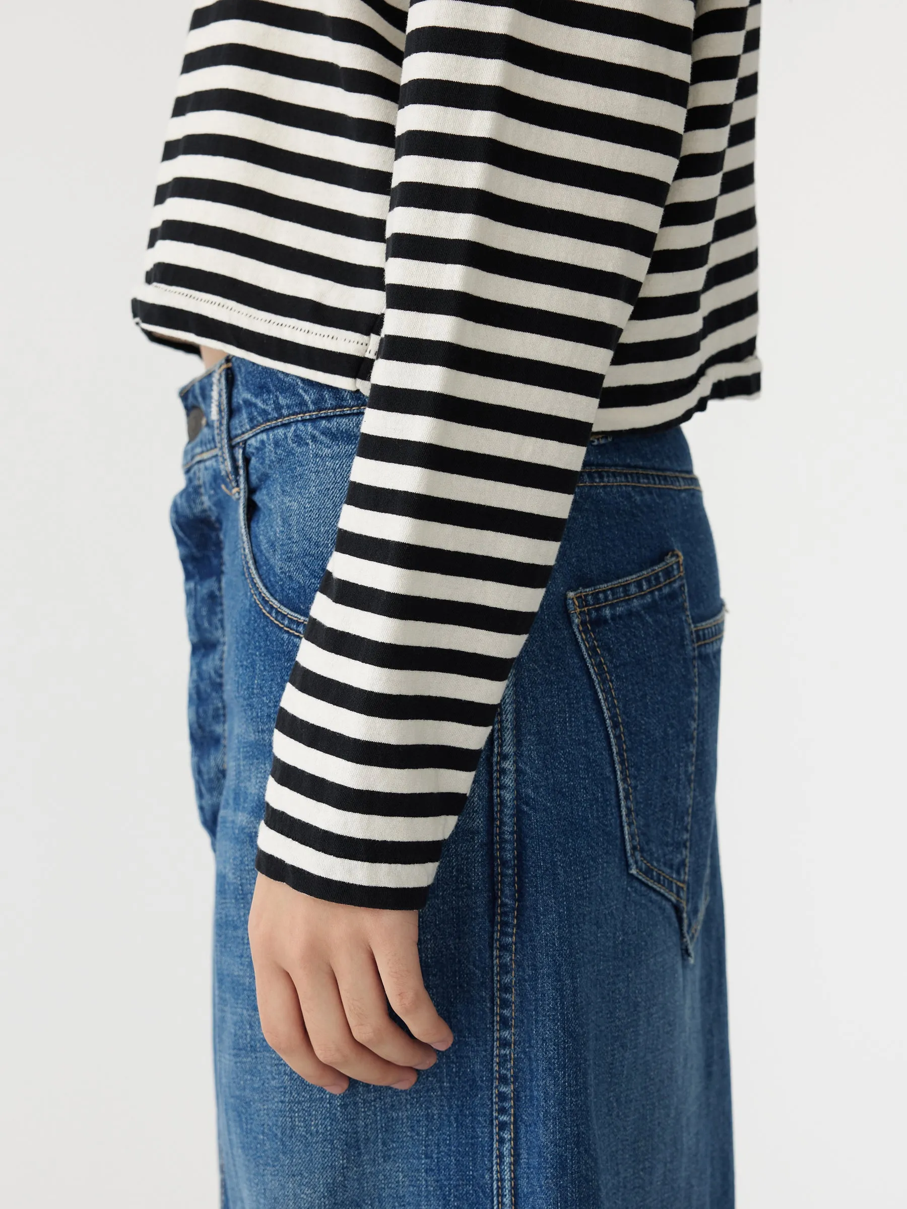 stripe boxy long sleeve t.shirt