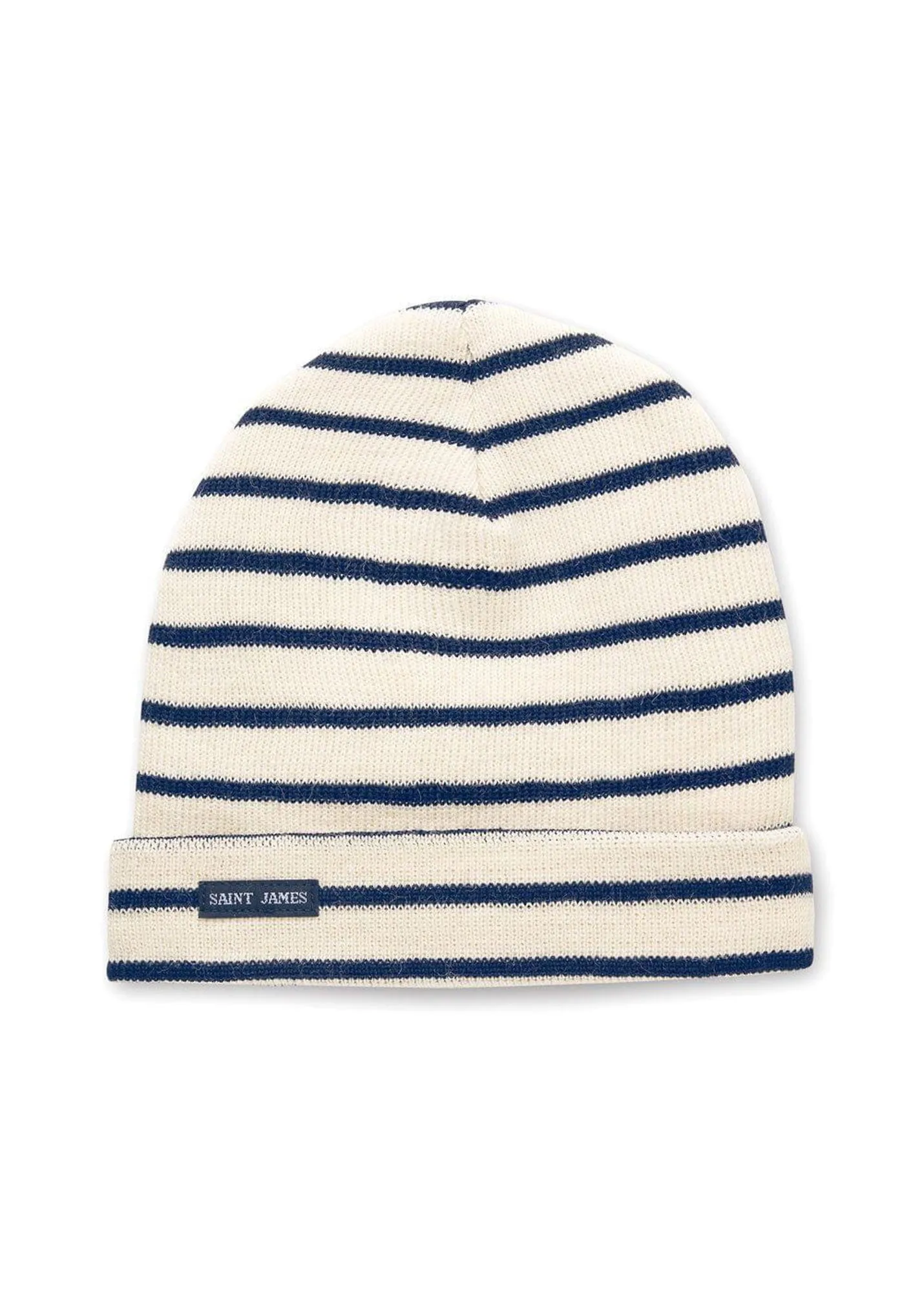 Striped sailor hat - in pure new wool (ECRU/MARINE)