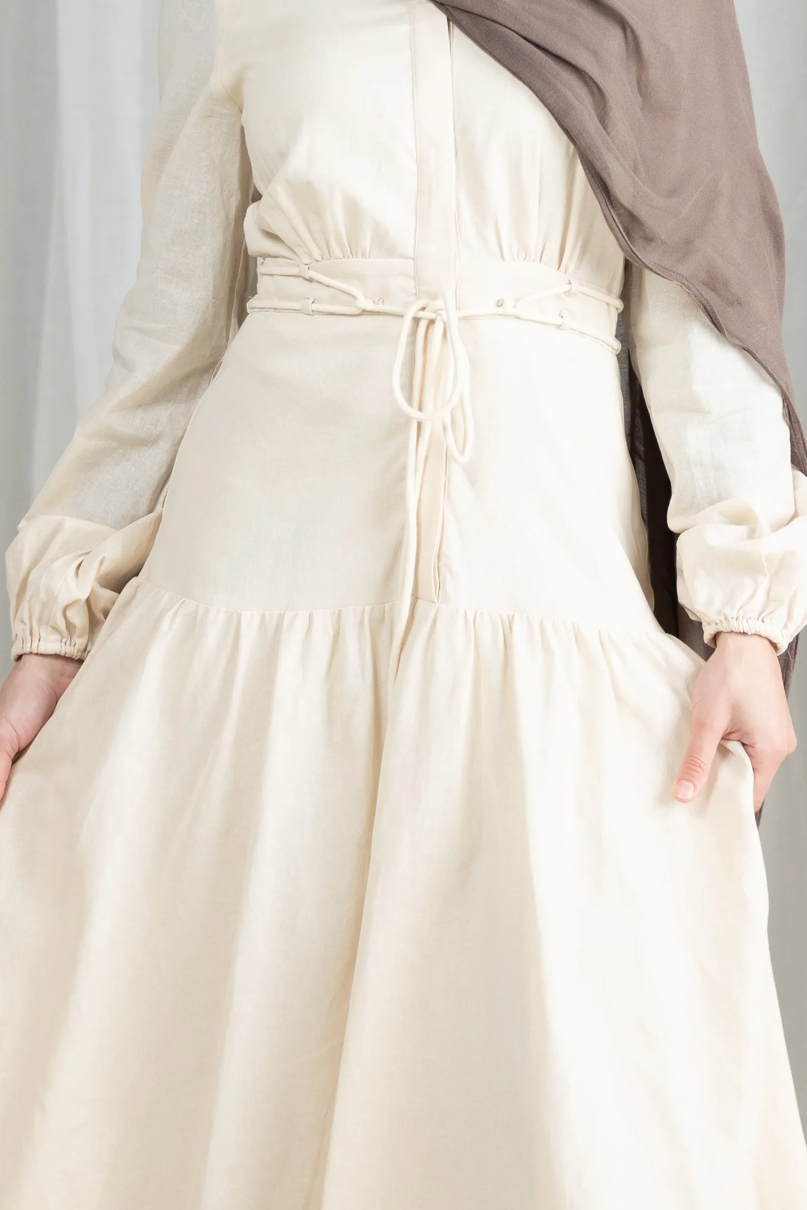 The Grand Rope Detailed Linen Dress