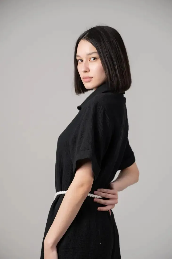 The Handloom Mia Romper Black