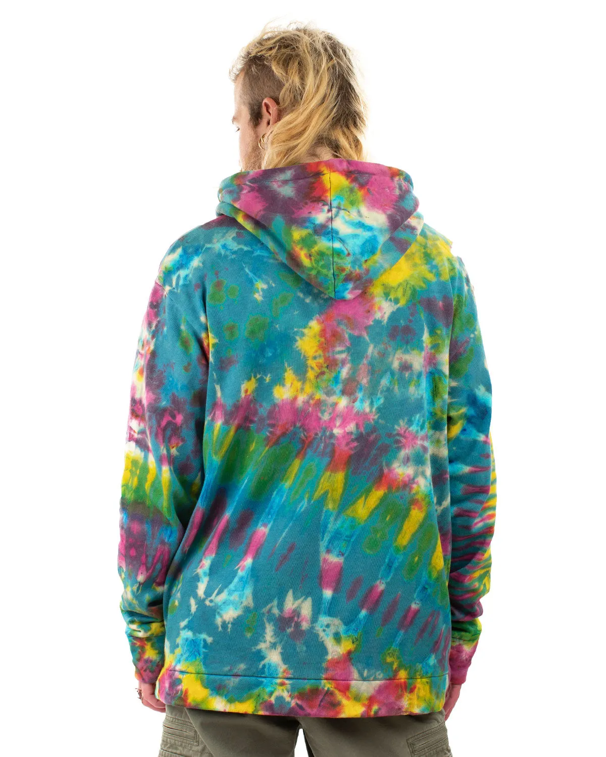 Tie Dye Zip Up Hoodie Jacket Rainbow