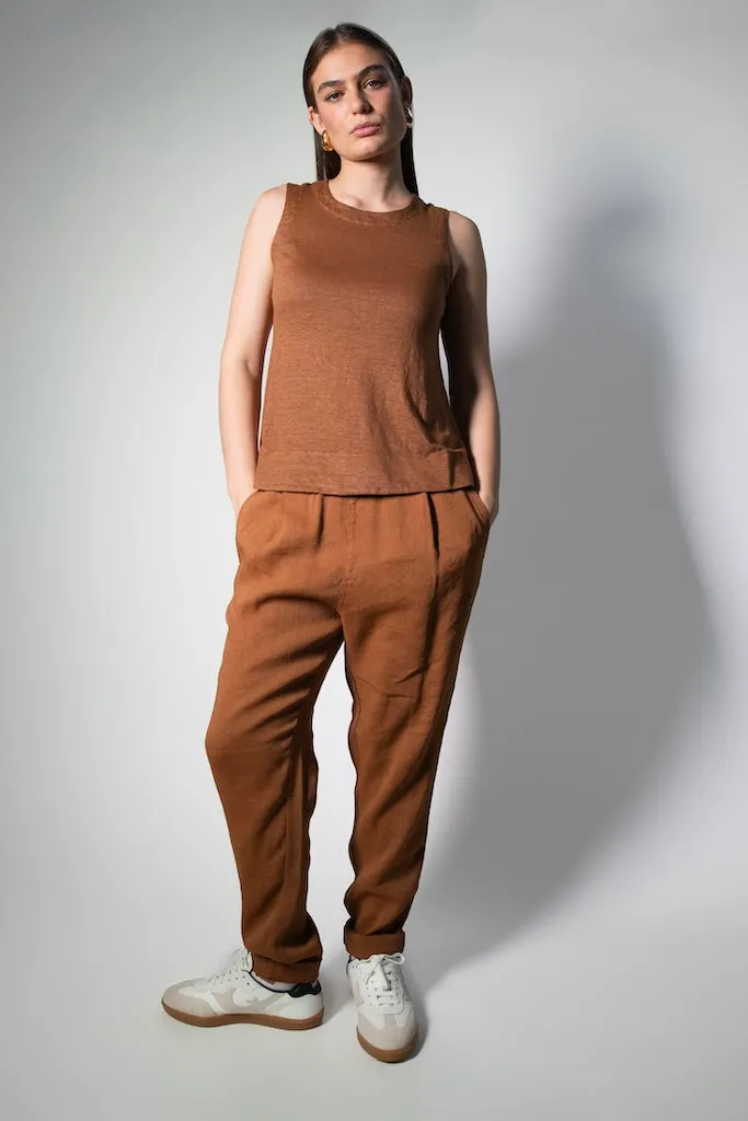 Transit Par Such Elasticated Slim Pant in Rust