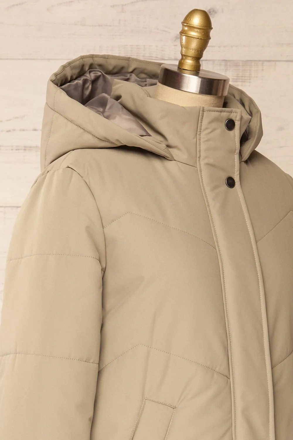 Tuvalu Sage | Quilted Coat w/ Side Vents