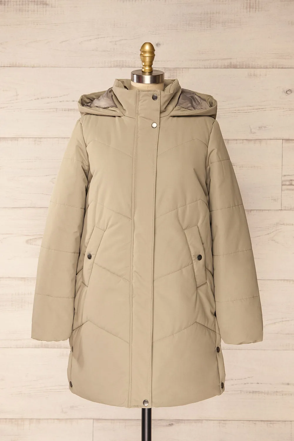 Tuvalu Sage | Quilted Coat w/ Side Vents