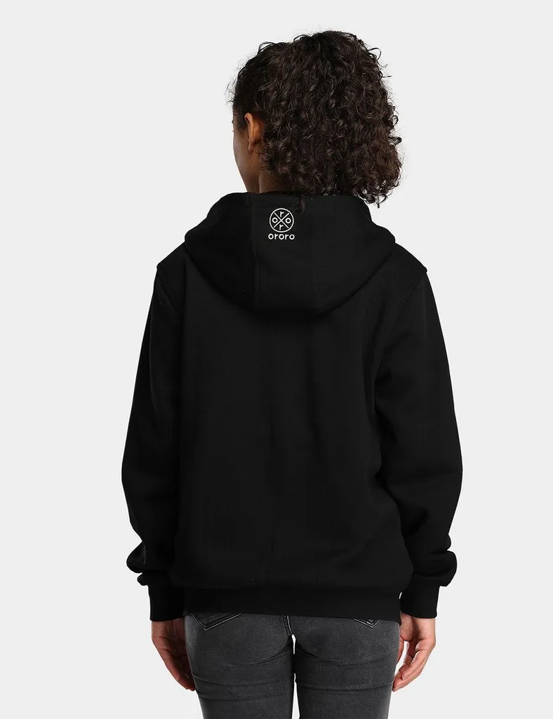 Unisex Heated Fleece Hoodie - Black