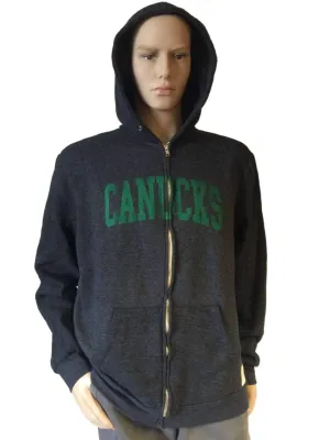 Vancouver Canucks Retro Brand Gray TriBlend Fleece Zip Up Hoodie Jacket