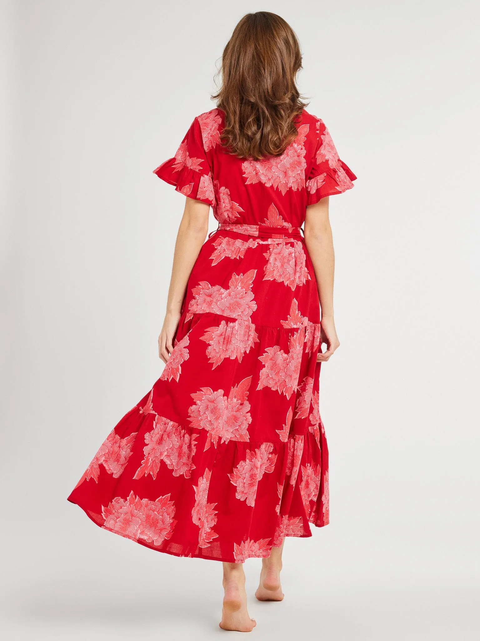 Victoria Dress in Crimson Floral