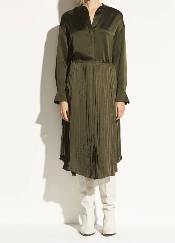 Vince - Crushed Drape Skirt in Mineral Pine