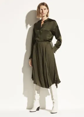 Vince - Crushed Drape Skirt in Mineral Pine