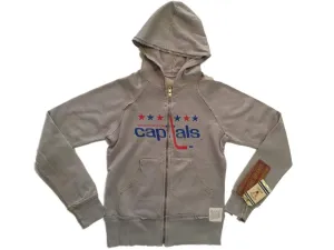 Washington Capitals Retro Brand WOMEN Gray Fleece Lined Hooded Jacket