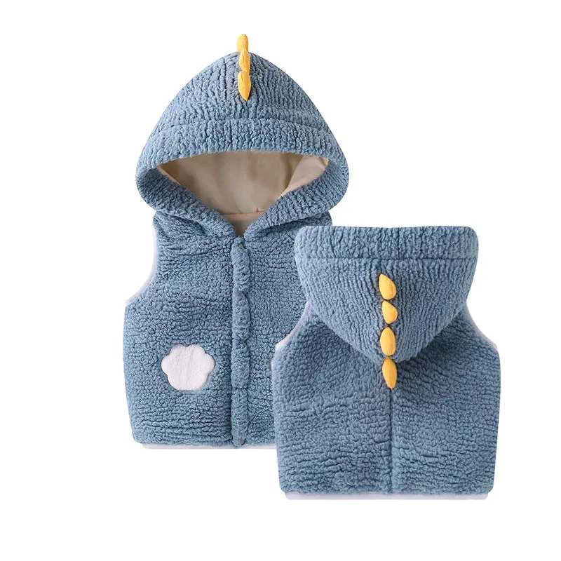 Winter clothes Baby toddler girl Boys Vests Cute Children Warm Jacket Outerwear Solid Color With Ear Hooded Sleeveless kids vest